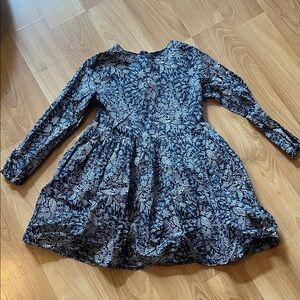Blue Floral and yellow stars Long Sleeve lined Dress size 5